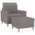 Fotoliu canapea cu taburet, taupe, 60 cm, material textil GartenMobel Dekor