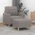 Fotoliu canapea cu taburet, taupe, 60 cm, material textil GartenMobel Dekor