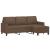Canapea cu 3 locuri cu taburet, maro, 180 cm, material textil GartenMobel Dekor