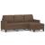Canapea cu 3 locuri cu taburet, maro, 180 cm, material textil GartenMobel Dekor