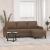 Canapea cu 3 locuri cu taburet, maro, 180 cm, material textil GartenMobel Dekor