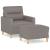 Fotoliu canapea cu taburet, taupe, 60 cm, material textil GartenMobel Dekor