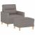 Fotoliu canapea cu taburet, taupe, 60 cm, material textil GartenMobel Dekor