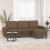 Canapea cu 3 locuri cu taburet, maro, 180 cm, material textil GartenMobel Dekor