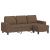 Canapea cu 3 locuri cu taburet, maro, 180 cm, material textil GartenMobel Dekor