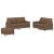 Set de canapele cu perne, 3 piese, maro, textil GartenMobel Dekor