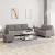 Set de canapea cu perne, 3 piese, gri taupe, material textil GartenMobel Dekor