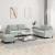 Set de canapele cu perne, 3 piese, gri deschis, catifea GartenMobel Dekor
