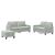 Set de canapele cu perne, 3 piese, gri deschis, catifea GartenMobel Dekor