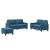 Set de canapele cu perne, 3 piese, albastru, catifea GartenMobel Dekor