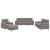 Set de canapea cu perne, 4 piese, gri taupe, material textil GartenMobel Dekor