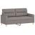 Set de canapea cu perne, 3 piese, gri taupe, material textil GartenMobel Dekor