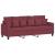 Set canapea cu perne, 4 piese, roșu vin, material textil GartenMobel Dekor