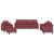 Set canapea cu perne, 4 piese, roșu vin, material textil GartenMobel Dekor