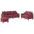 Set canapea cu perne, 3 piese, roșu vin, material textil GartenMobel Dekor