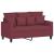 Set canapea cu perne, 3 piese, roșu vin, material textil GartenMobel Dekor