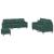 Set de canapele cu perne, 3 piese, verde închis, catifea GartenMobel Dekor