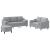 Set de canapele cu perne, 3 piese, gri deschis, textil GartenMobel Dekor