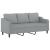 Set de canapele cu perne, 3 piese, gri deschis, textil GartenMobel Dekor