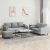 Set de canapele cu perne, 3 piese, gri deschis, textil GartenMobel Dekor