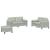 Set de canapele, 3 piese, cu perne, gri deschis, catifea GartenMobel Dekor