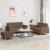 Set de canapele cu perne, 3 piese, maro, textil GartenMobel Dekor