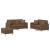 Set de canapele cu perne, 3 piese, maro, textil GartenMobel Dekor
