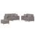 Set de canapele cu perne, 3 piese, gri taupe, textil GartenMobel Dekor