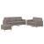 Set de canapea cu perne, 3 piese, gri taupe, material textil GartenMobel Dekor
