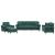 Set canapea cu perne, 4 piese, verde închis, catifea GartenMobel Dekor