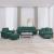 Set canapea cu perne, 4 piese, verde închis, catifea GartenMobel Dekor