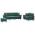 Set canapea cu perne, 3 piese, verde închis, catifea GartenMobel Dekor