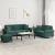 Set canapea cu perne, 3 piese, verde închis, catifea GartenMobel Dekor