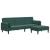 Canapea extensibilă cu taburet, 2 locuri, verde închis, catifea GartenMobel Dekor