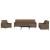 Set de canapele cu taburet, 4 piese, maro, textil GartenMobel Dekor