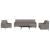 Set de canapea cu perne, 4 piese, gri taupe, material textil GartenMobel Dekor