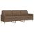Set de canapele cu taburet, 3 piese, maro, textil GartenMobel Dekor