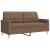Set de canapele cu taburet, 3 piese, maro, textil GartenMobel Dekor