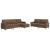 Set de canapele cu taburet, 3 piese, maro, textil GartenMobel Dekor