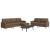 Set de canapele cu taburet, 3 piese, maro, textil GartenMobel Dekor