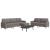 Set de canapea cu perne, 3 piese, gri taupe, material textil GartenMobel Dekor
