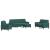 Set canapele cu perne/rulouri, 4 piese, verde închis, catifea GartenMobel Dekor