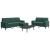 Set canapele cu perne/rulouri, 3 piese, verde închis, catifea GartenMobel Dekor