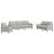 Set de canapele cu perne, 4 piese, gri deschis, catifea GartenMobel Dekor