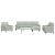 Set de canapele cu perne/rulouri, 4 piese, gri deschis, catifea GartenMobel Dekor