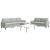Set de canapele cu perne, 3 piese, gri deschis, catifea GartenMobel Dekor
