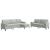Set de canapele cu perne, 3 piese, gri deschis, catifea GartenMobel Dekor
