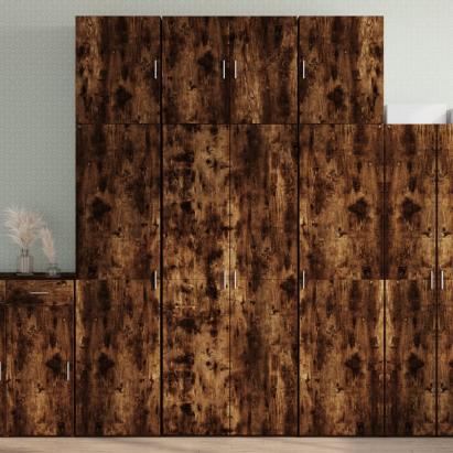 Dulap înalt, stejar fumuriu, 80x42,5x249 cm, lemn prelucrat GartenMobel Dekor