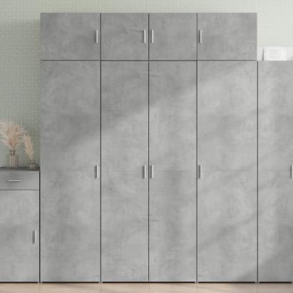 Dulap înalt, gri beton, 80x42,5x185 cm, lemn prelucrat GartenMobel Dekor