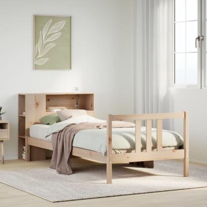 Pat cu bibliotecă fără saltea, 75x190 cm, lemn masiv de pin GartenMobel Dekor